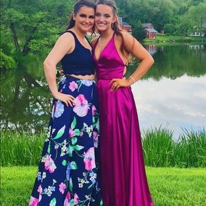 Two piece prom dress.